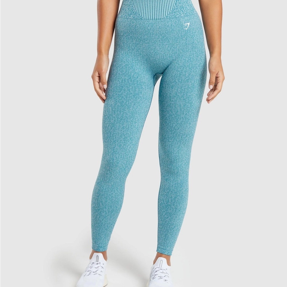 Gymshark Marl Seamless Teal Women's Leggings new size small